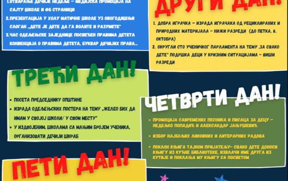 Дечија недеља у ОШ ,,Свети Сава” Баточина – „ДЕТЕ ЈЕ ДЕТЕ ДА ГА ВОЛИТЕ И РАЗУМЕТЕ“