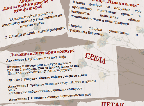 Недеља сећања и заједништва, од 5. до 9. маја, у име сећања на жртве